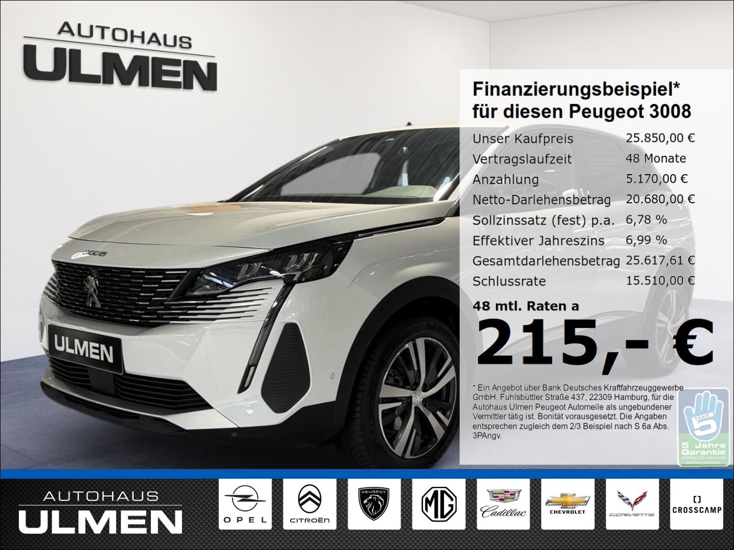 Peugeot 3008 Hybrid 136 Allure Pack e-DSC6 Navi Abstands