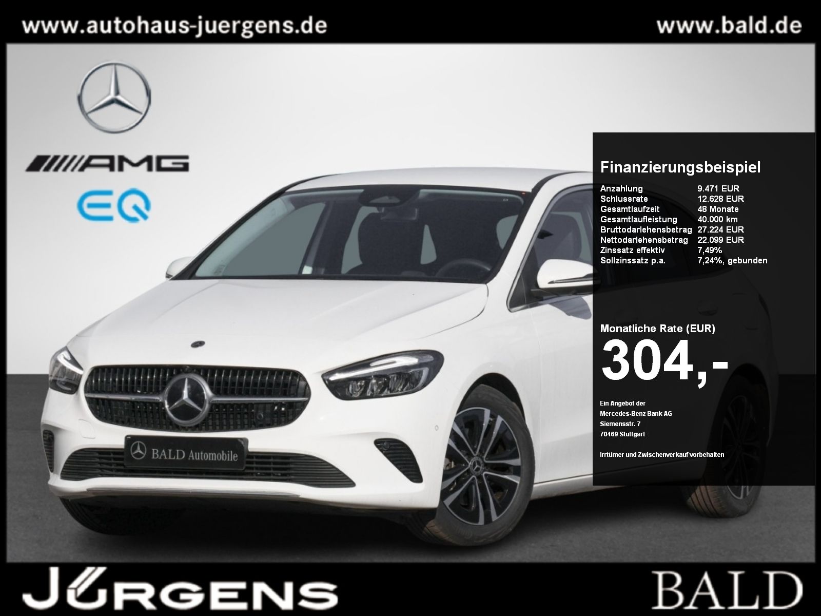 MERCEDES-BENZ B 180 Progressive/Distr/360/Memo/LED/Totw/17''