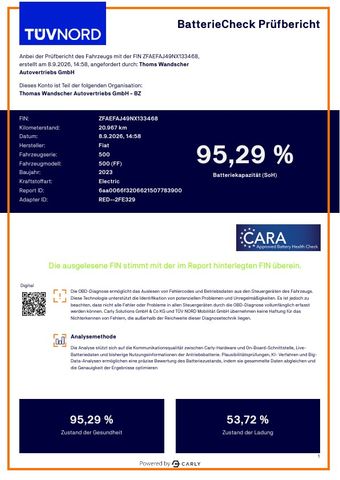 Fiat 500e Cabrio La Prima KAMERA CARPLAY SHZ