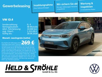 Volkswagen Leasingangebot: Volkswagen ID.4 Pure Gewerbeleasing ab 269€ Netto