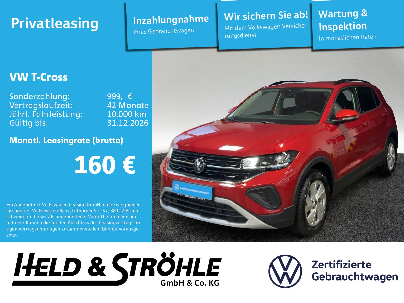 Volkswagen T-Cross Life 1.0TSI ACC AHK LED NAVI SHZ 5J.GAR.
