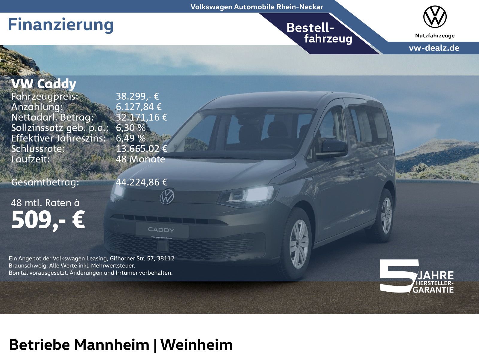 Volkswagen Caddy Life 1.5 eHybrid DSG Klima DAB SideAssist