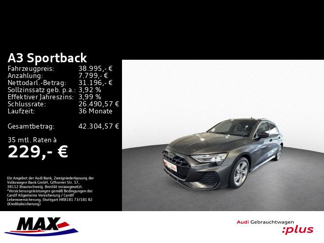 A3 Sportback 40 TFSI e S LINE LED+VCP+KAM+AHK+HU