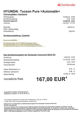 Fahrzeugabbildung Hyundai Tucson Pure 2WD >64.818KM/Automatik<