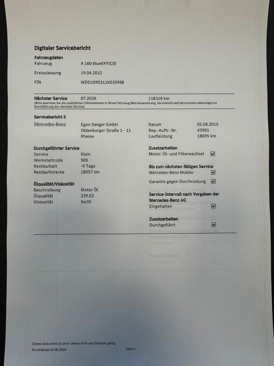 Fahrzeugabbildung Mercedes-Benz A 160 Avantgarde "Klima Parksensoren Sitzheizg."