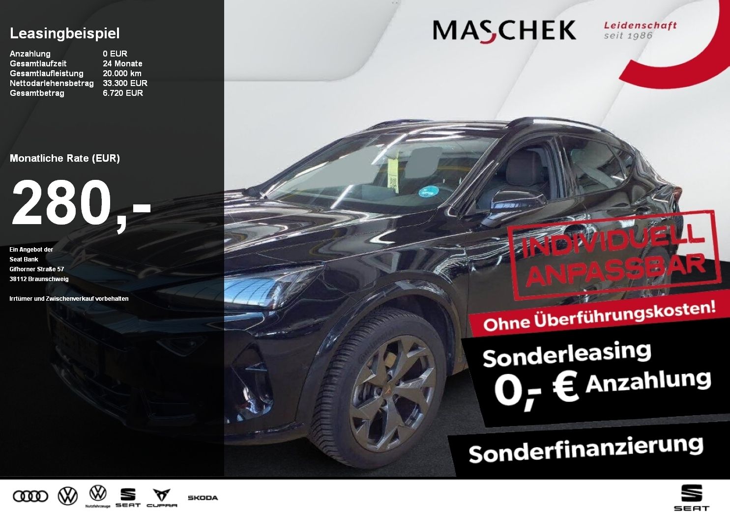 Cupra Formentor 2.0 TDI Sonderleasing ohne zzgl Kosten