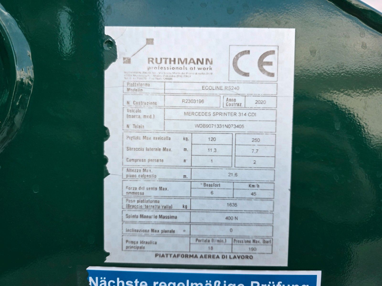 Fahrzeugabbildung Mercedes-Benz Sprinter 314 Hubsteiger
