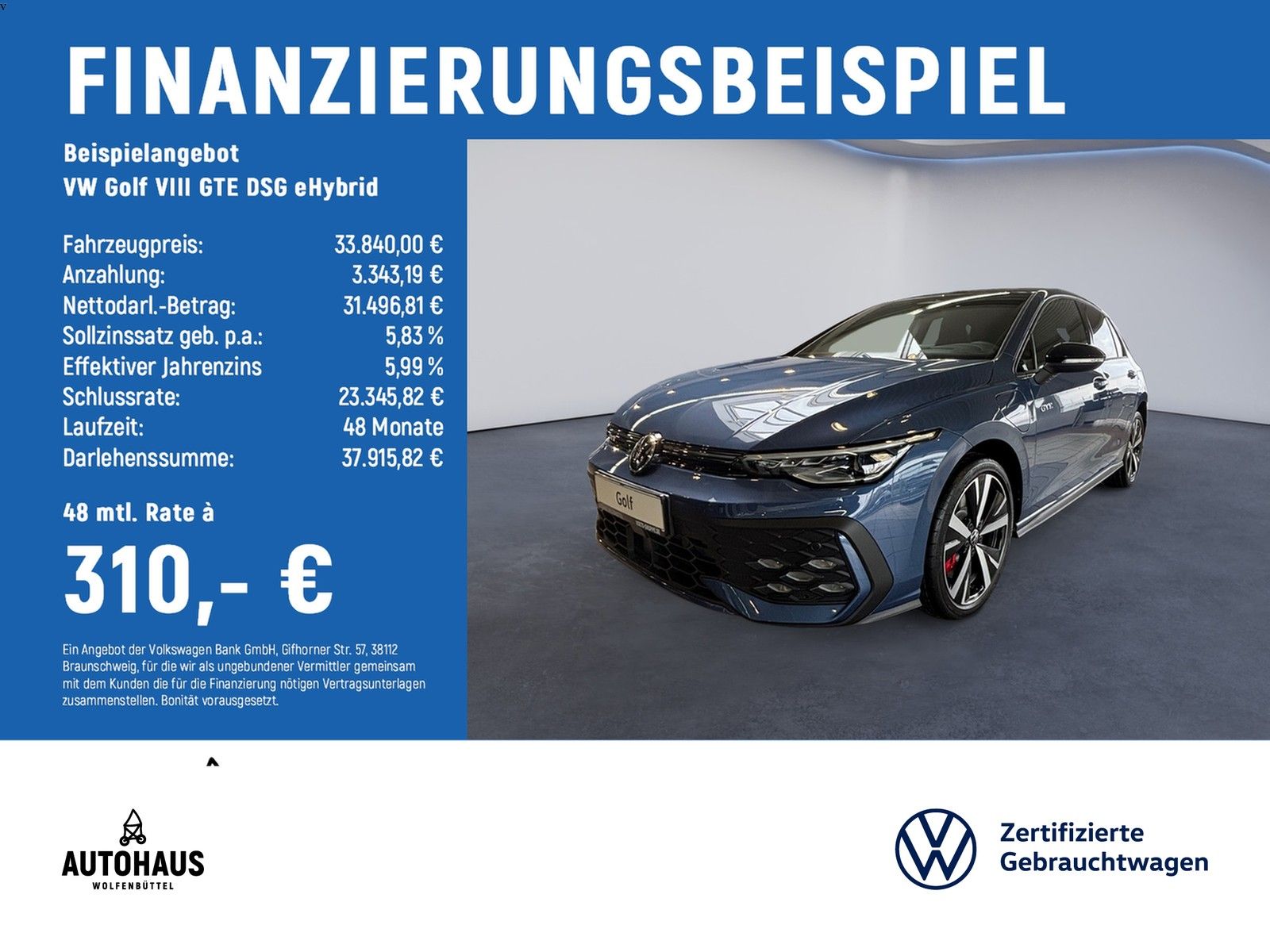 Volkswagen Golf VIII GTE DSG eHybrid