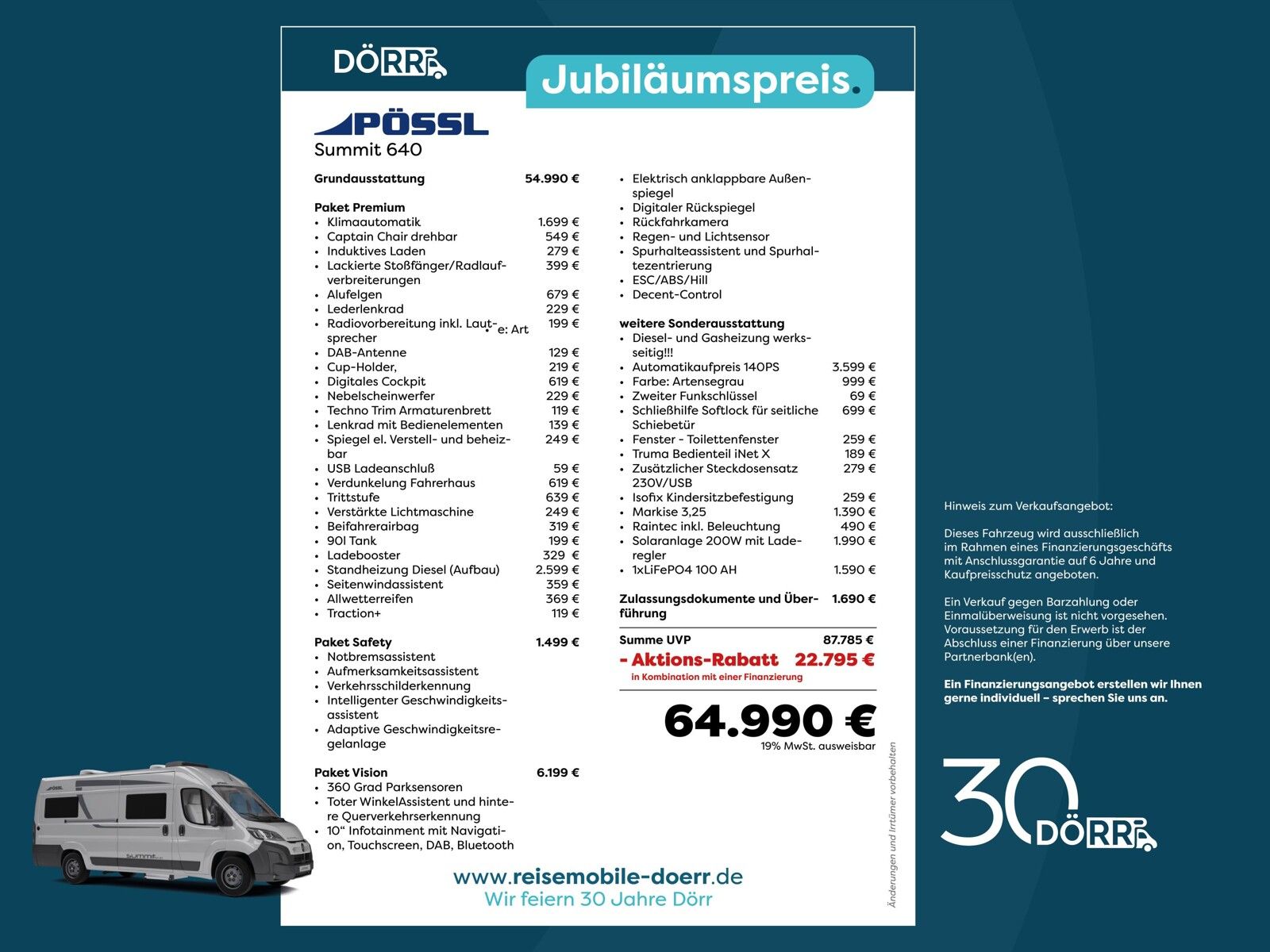 Fahrzeugabbildung Pössl Summit 640 Citroen 140 PS Lithium, Solar,Markise