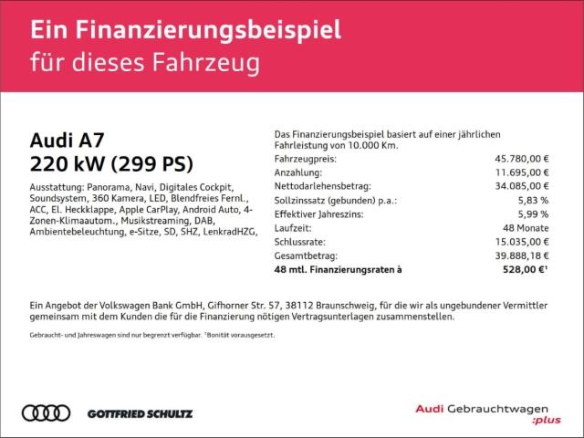 Audi A7 Sportback 50 TFSI e quattro S tonic Line PANO
