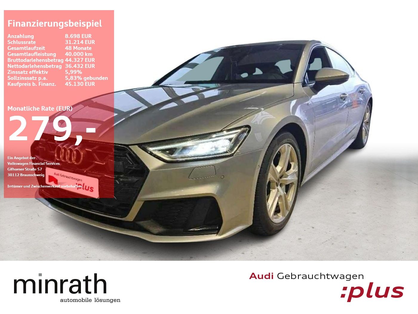 Audi A7 Sportback 45 TFSI APP+DAB+AHK+VIRT+ACC+LED