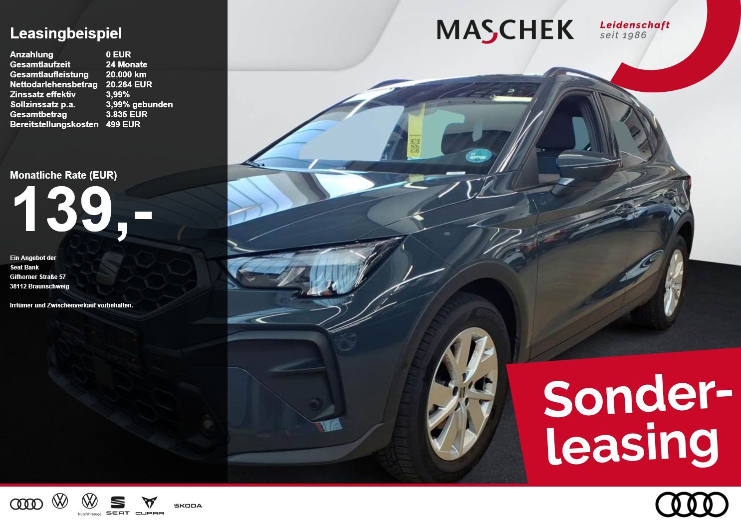 Seat Arona Style Facelift Sonderleasing Navi Sitzh. R