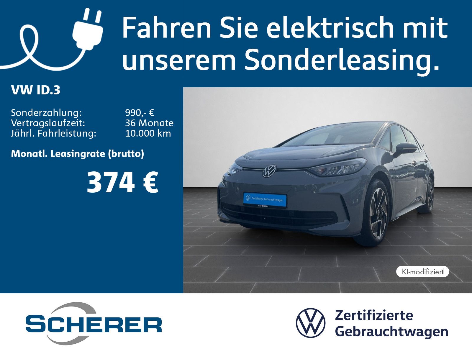 Volkswagen ID.3 Pro 58 kWh SOH 92% 18 in Schwarz glan foto 1