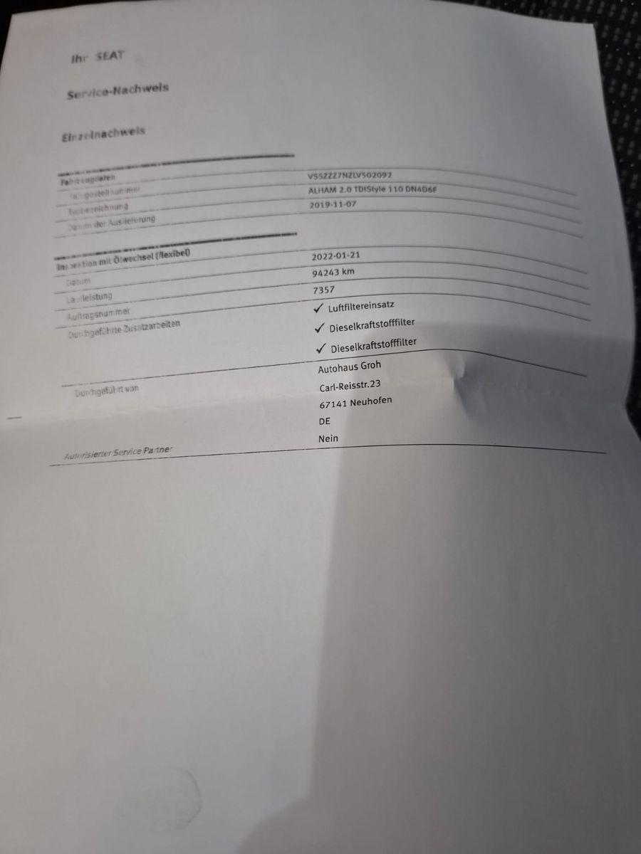 Fahrzeugabbildung SEAT Alhambra Style / KLIMA / MWST