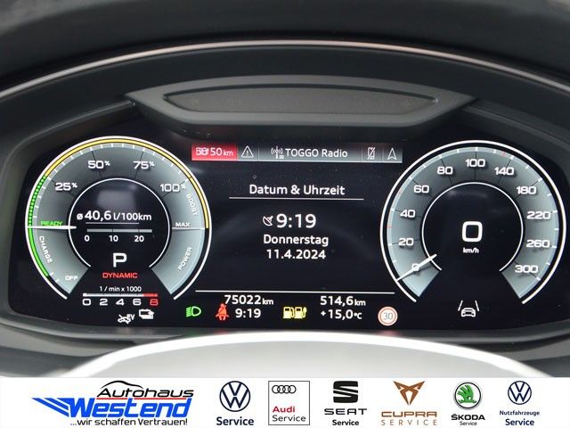 Fahrzeugabbildung Audi A6 Avant sport 55 TFSI e 270kW qu. Navi HDMatrix