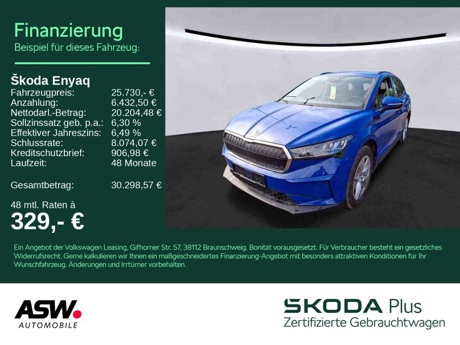 Skoda Enyaq 2023, Automāts, SUV/Apvidus, Zils — Latvijā