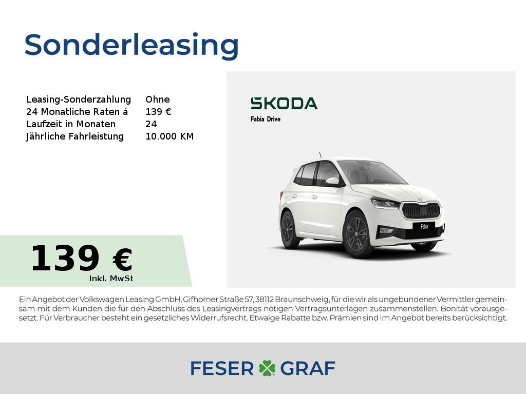 Skoda Fabia Drive 1,0l TSI 5-Gang *SZH*KLIMA*KAMERA*