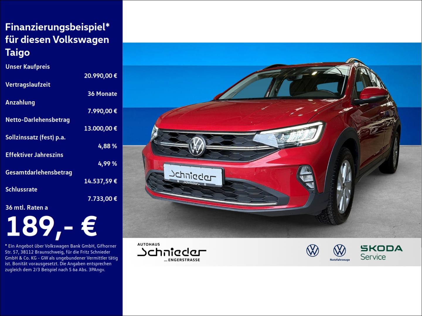 Volkswagen Taigo 1.0 TSI Life Rear View IQ.DRIVE