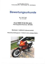 BMW R100RS, komplett restauriert, Gutachten Note 1 - BMW K100RS