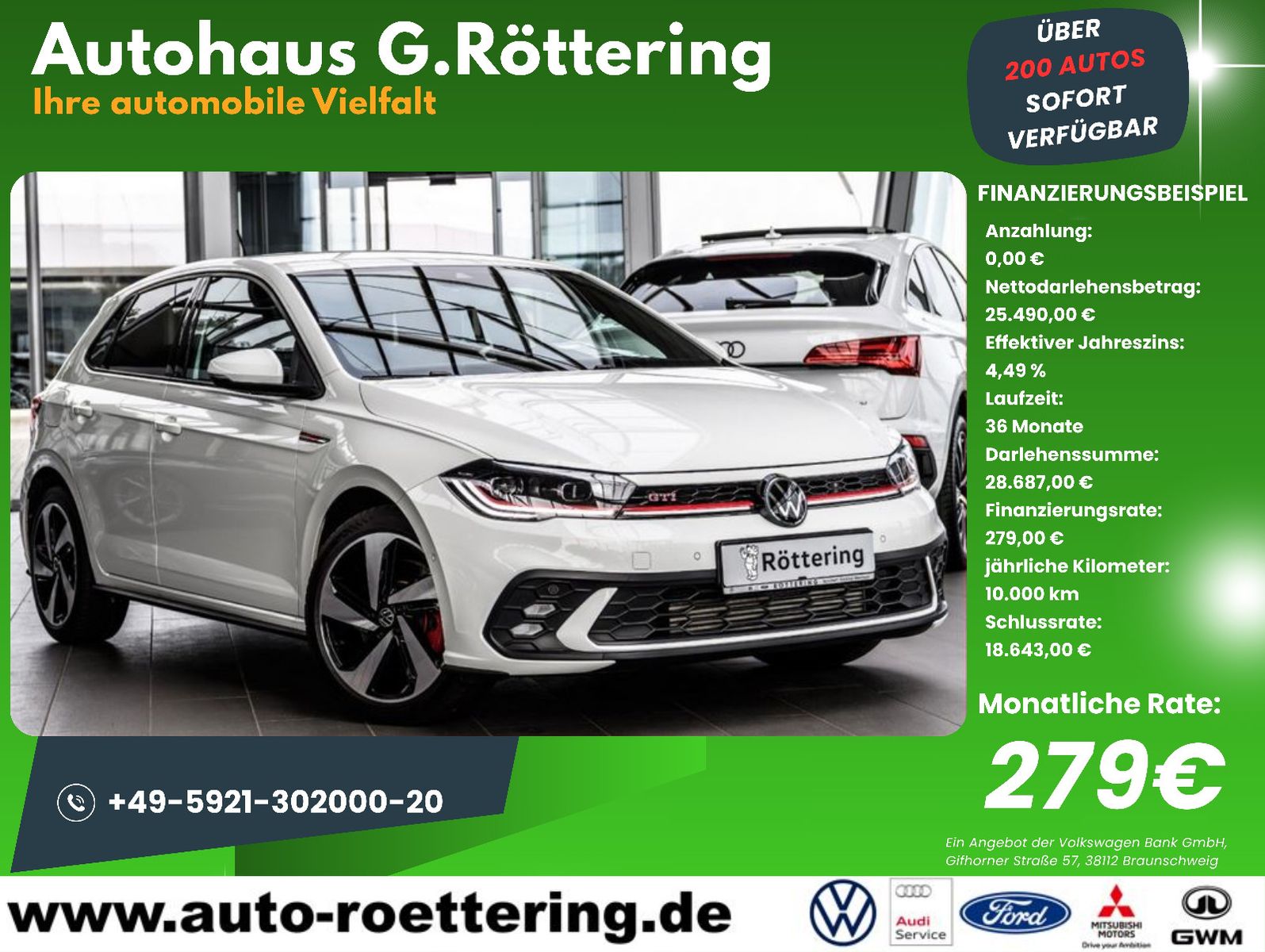 Fahrzeugabbildung Volkswagen Polo GTI DSG +IQ LED+ACC+APP+IQ DRIVE+SIDEASSIST