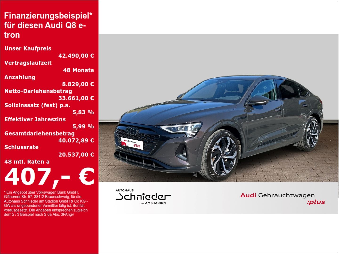 Audi Q8 e-tron Sportback 50 Luftfederung AD Niveau AH