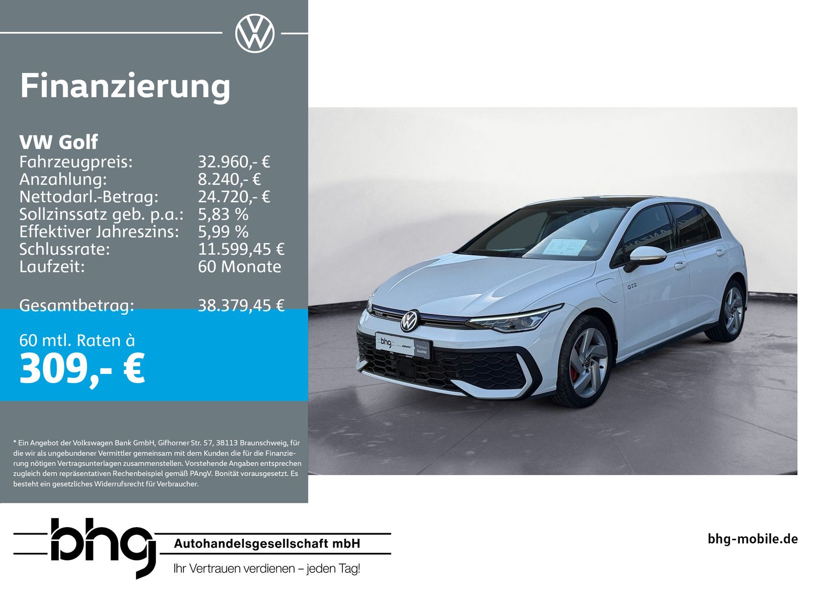 Volkswagen Golf GTE 1.5 TSI Hybrid HUD ACC LED+ KAMERA