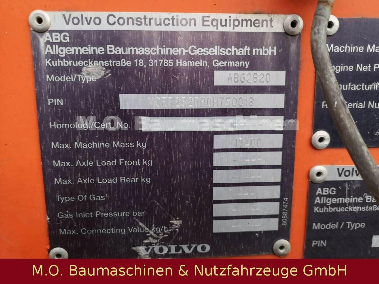 Fahrzeugabbildung Volvo ABG 2820 / Asphaltfertiger /