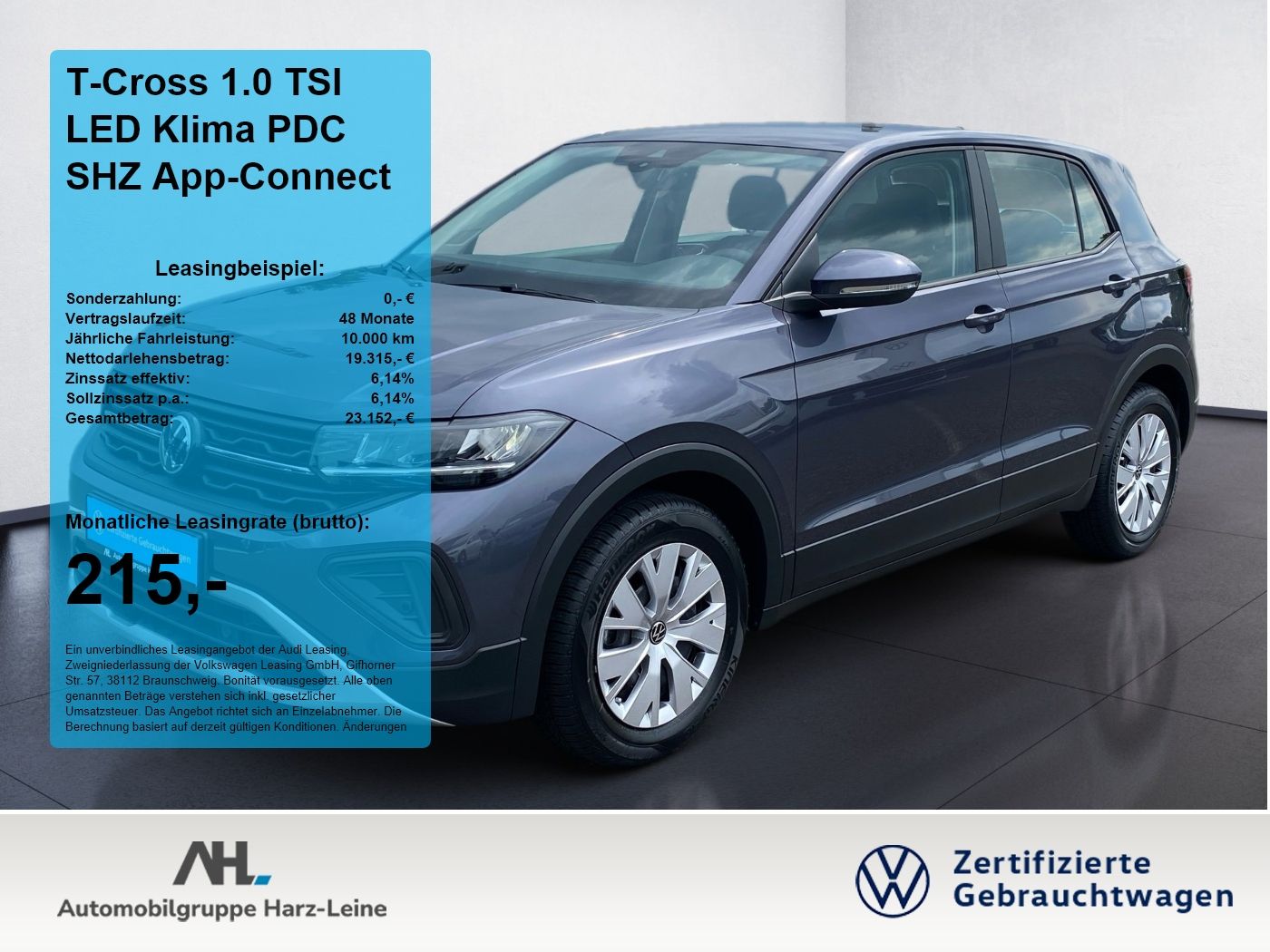 Volkswagen T-Cross 1.0 TSI LED Klima PDC SHZ App-Connect