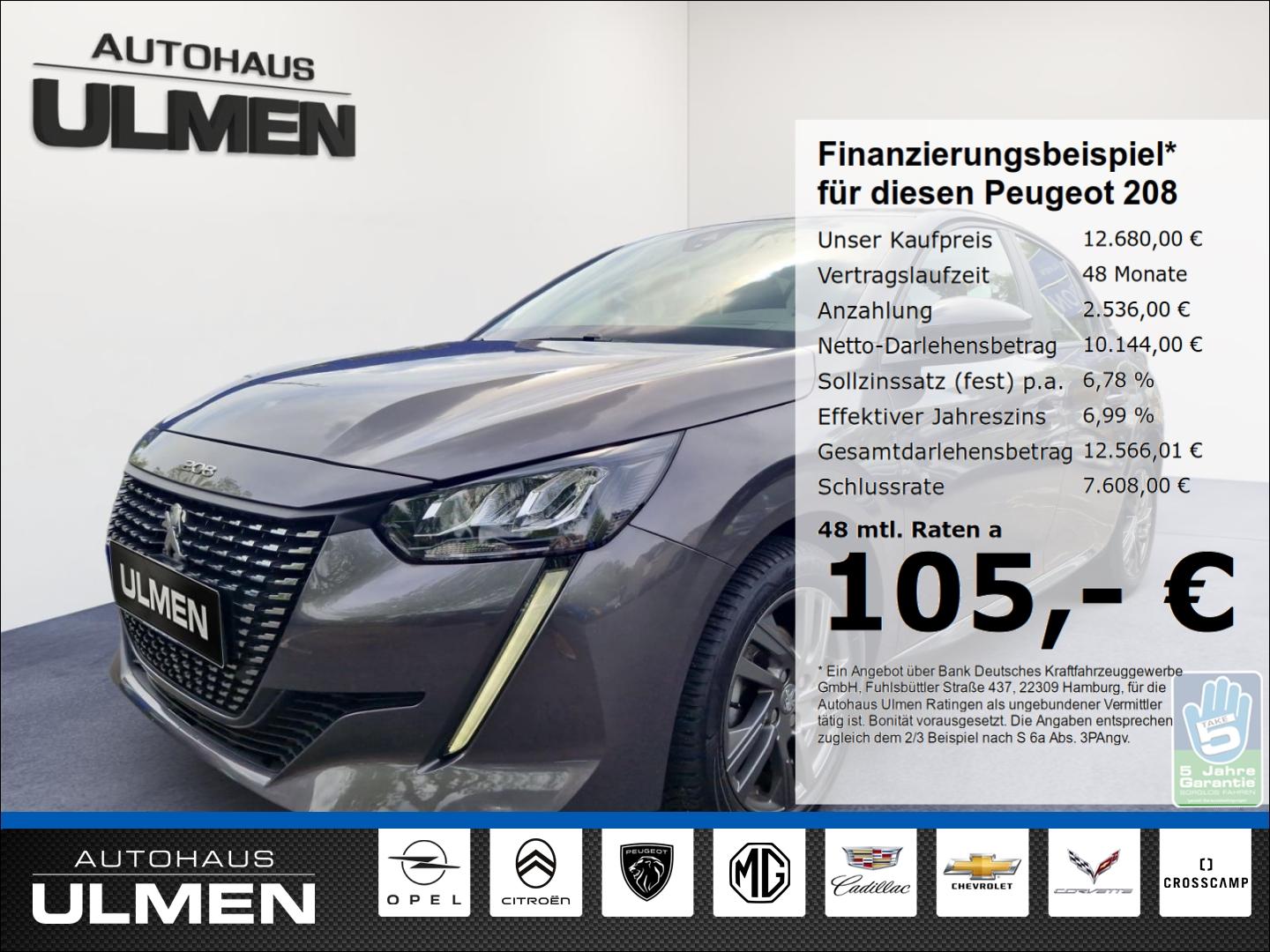 Peugeot 208 Active Pack LED DAB Spurhalteass. Verkehrsze
