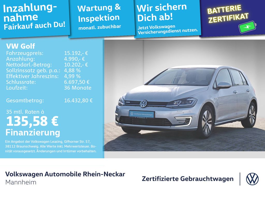 Volkswagen e-Golf VII 100kW Navi PDC LED uvm