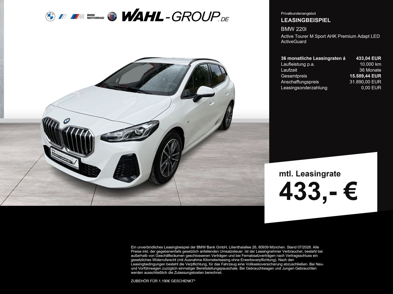 BMW 220i Active Tourer M Sport AHK Premium Adapt LED