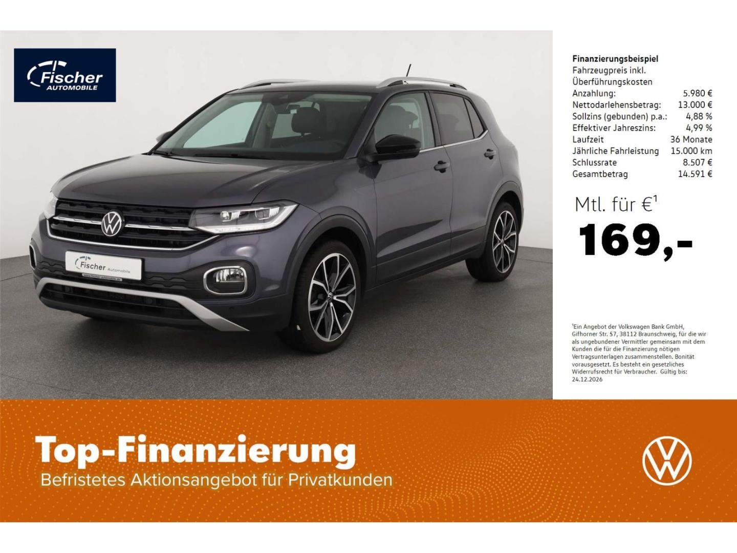 Volkswagen T-Cross 1.0 TSI Style 6-Gg. AHK/NAV/LED/ACC/SH