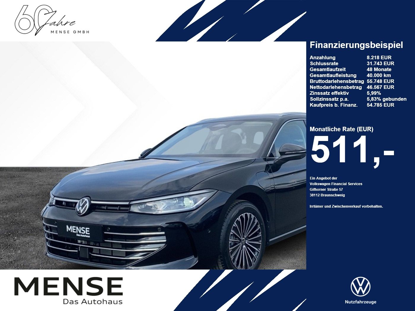Volkswagen Passat Elegance 1.5 l eHybrid OPF / 85 KW (115 P