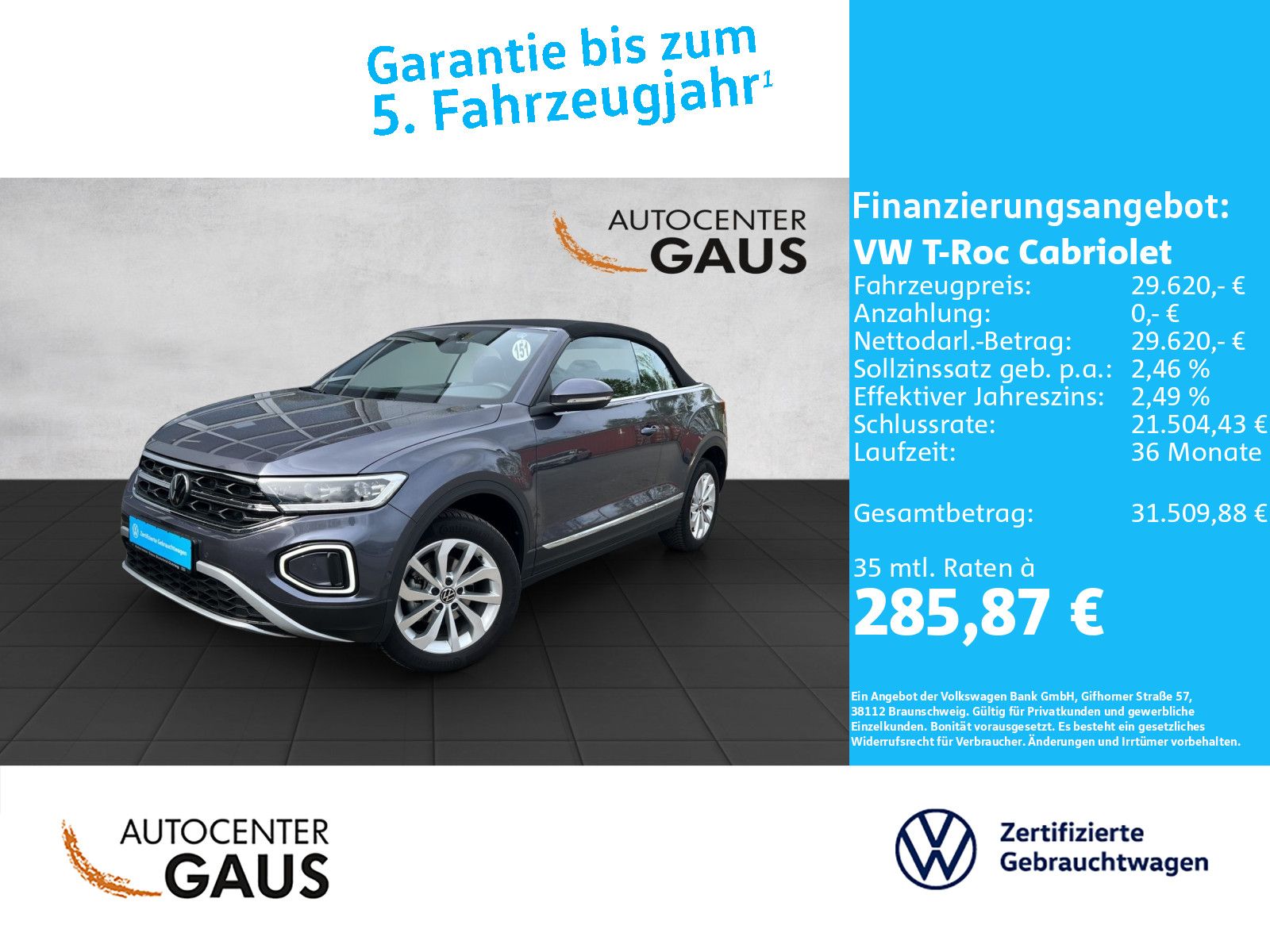 T-Roc Cabriolet Style 1.5 TSI Navi*ACC*Standhzg.