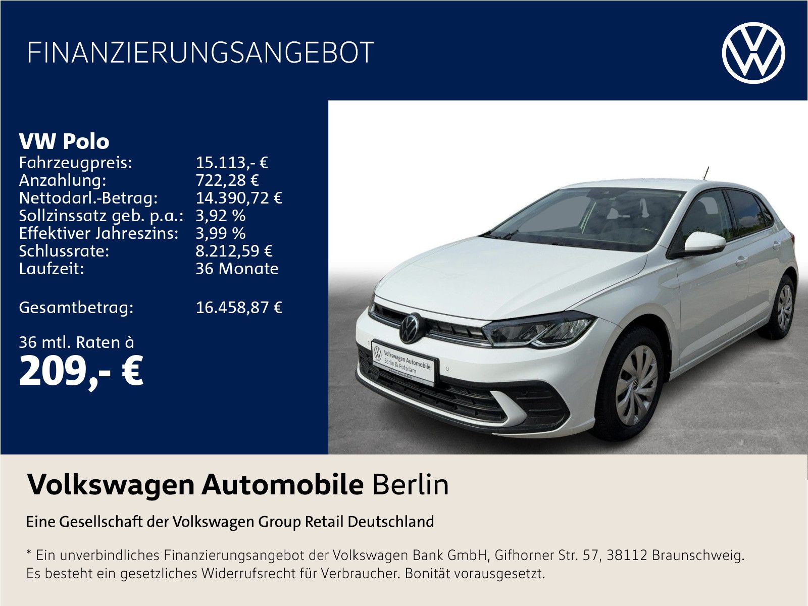 Volkswagen Polo 1.0 TSI Life Klima Radio Navi LED SHZ PDC