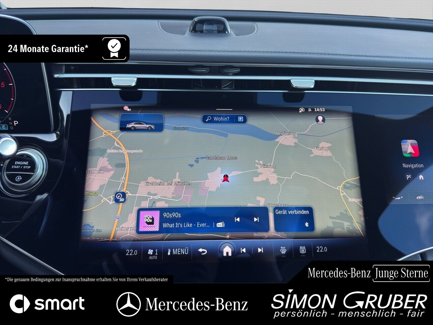 Fahrzeugabbildung Mercedes-Benz E 220 d AMG Superscreen Pano Burm Night 360° 20"