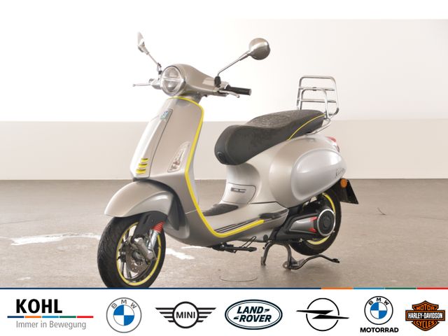 Vespa Elettrica 70 km h grau / gelb lampo + Gepäckträg