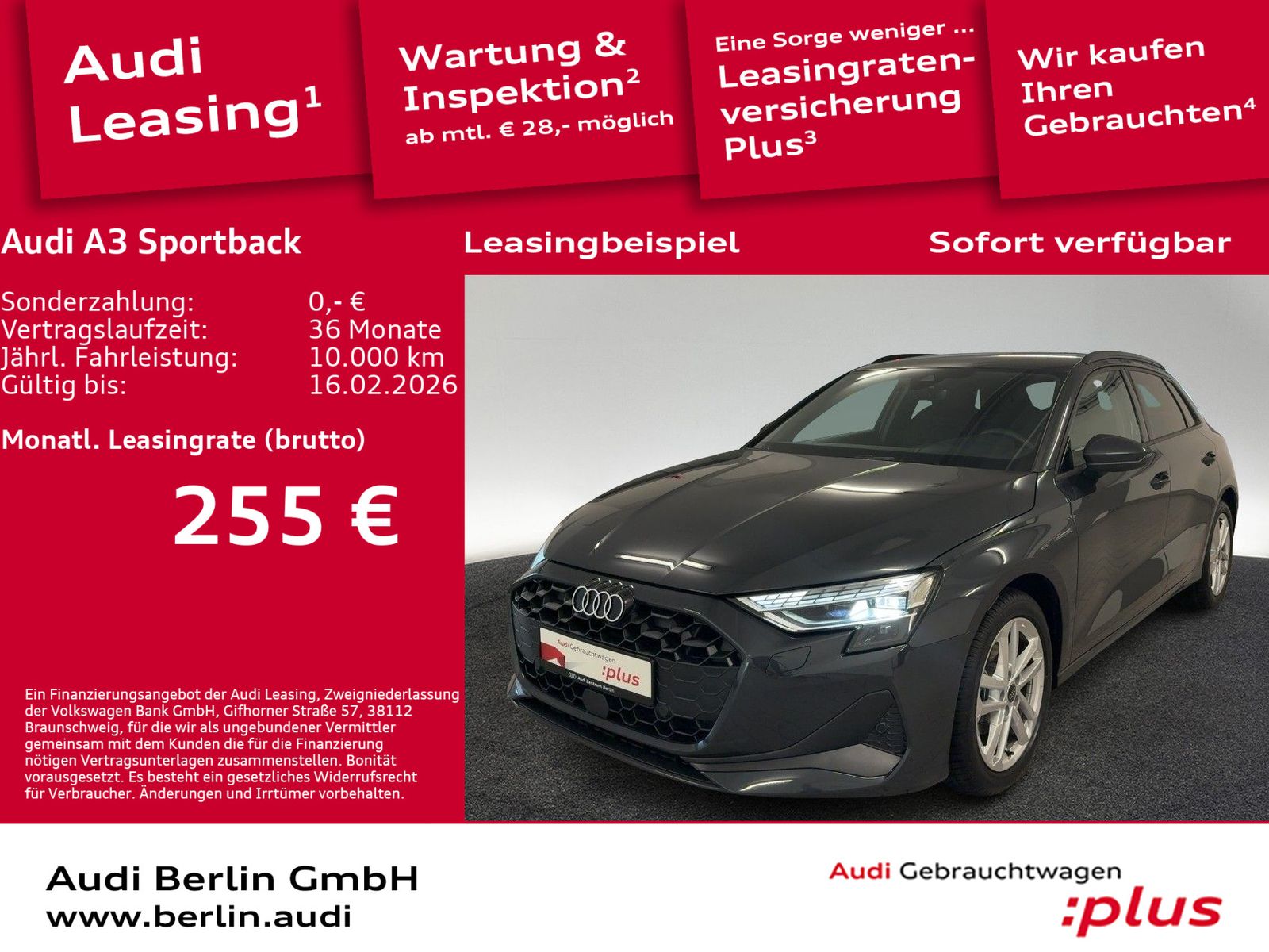 Audi A3 Sportback 30 TFSI 6-G. AHK LED RFK NAVI VIRTU