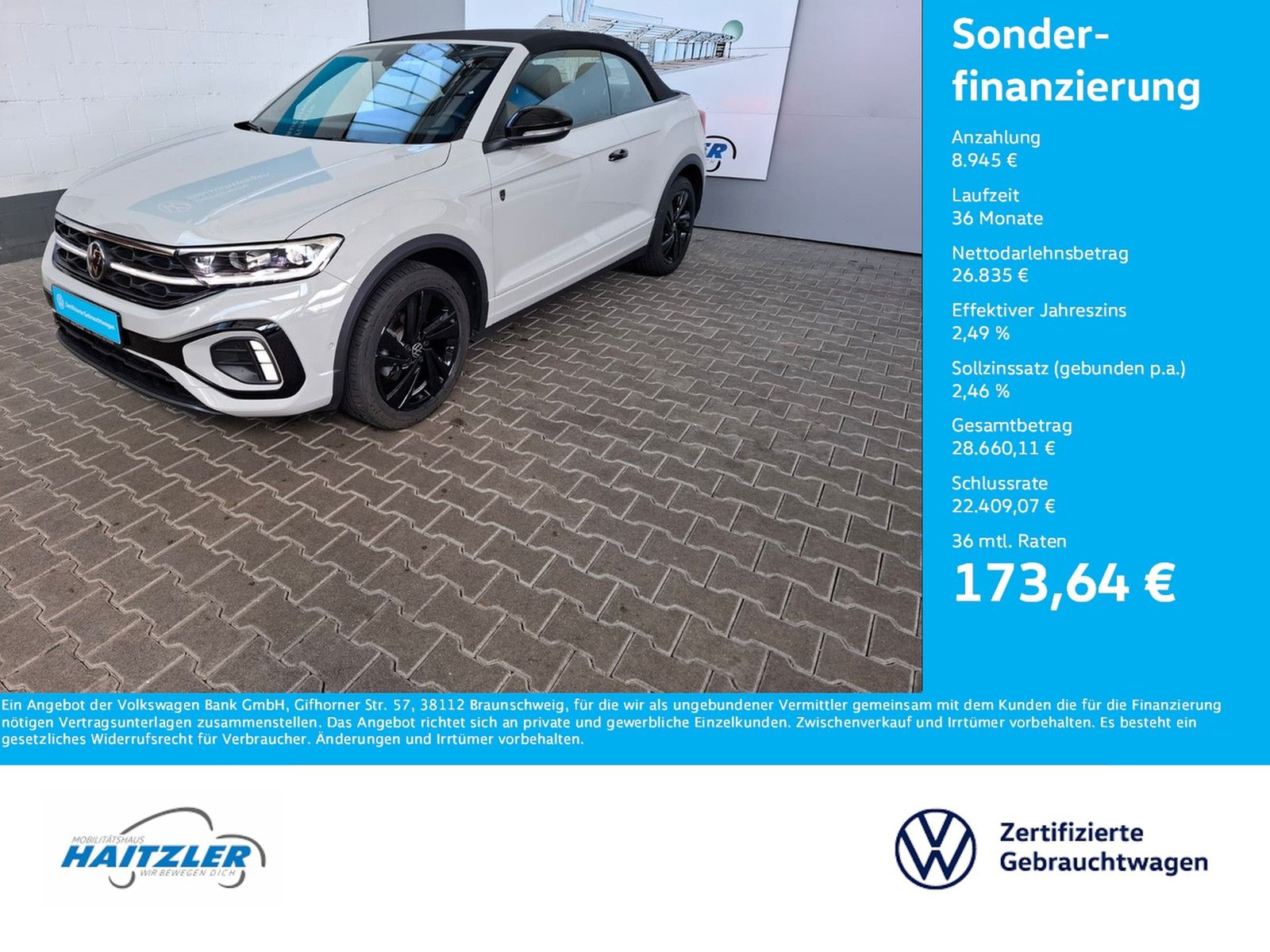 Fahrzeugabbildung Volkswagen T-Roc Cabriolet R-Line Edit. Karmann 1,5 TSI DSG