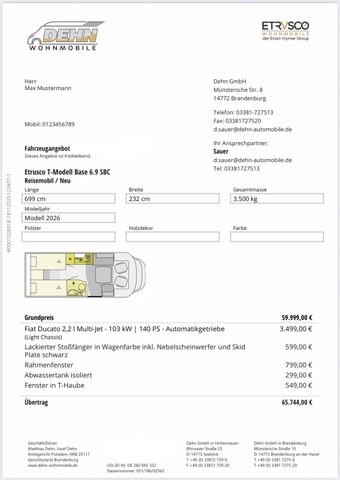 Etrusco T 6.9 SBC 5.046,00 € Sondernachlass!