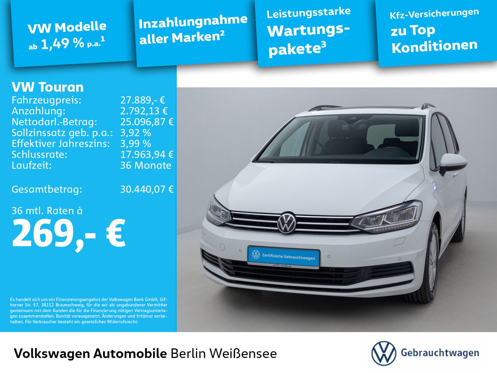 Volkswagen Touran 2.0 TDI Comfortline DSG AHK ACC PANO SHZ foto 2