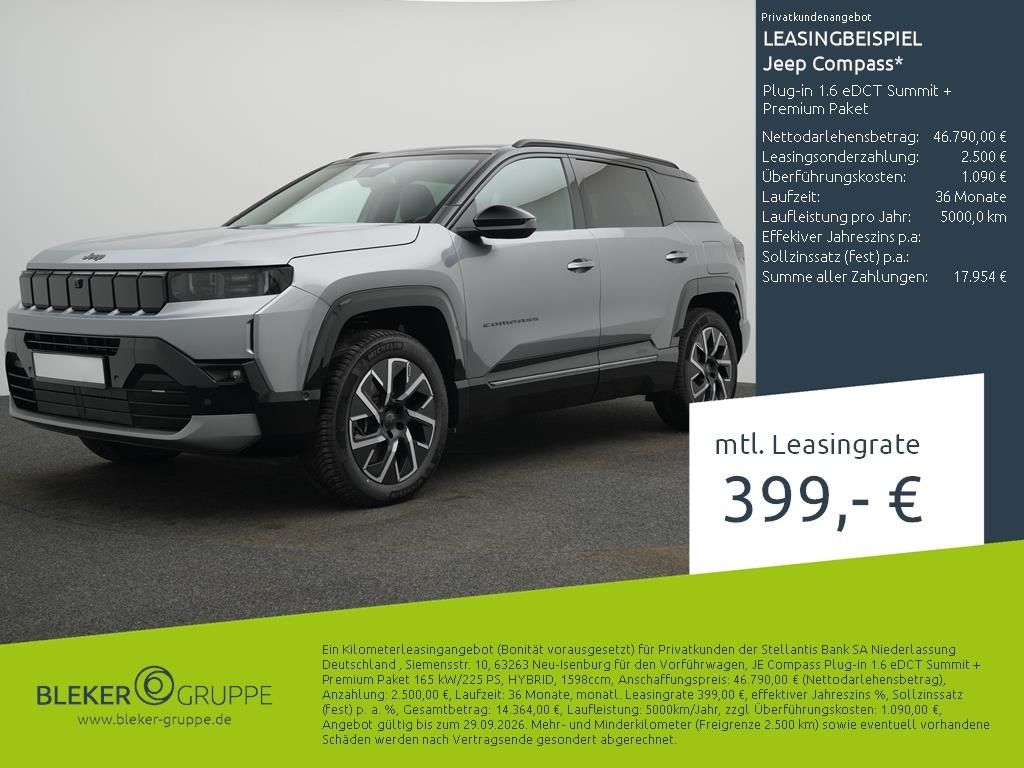 Jeep Compass Plug-in 1.6 eDCT Summit + Premium Paket