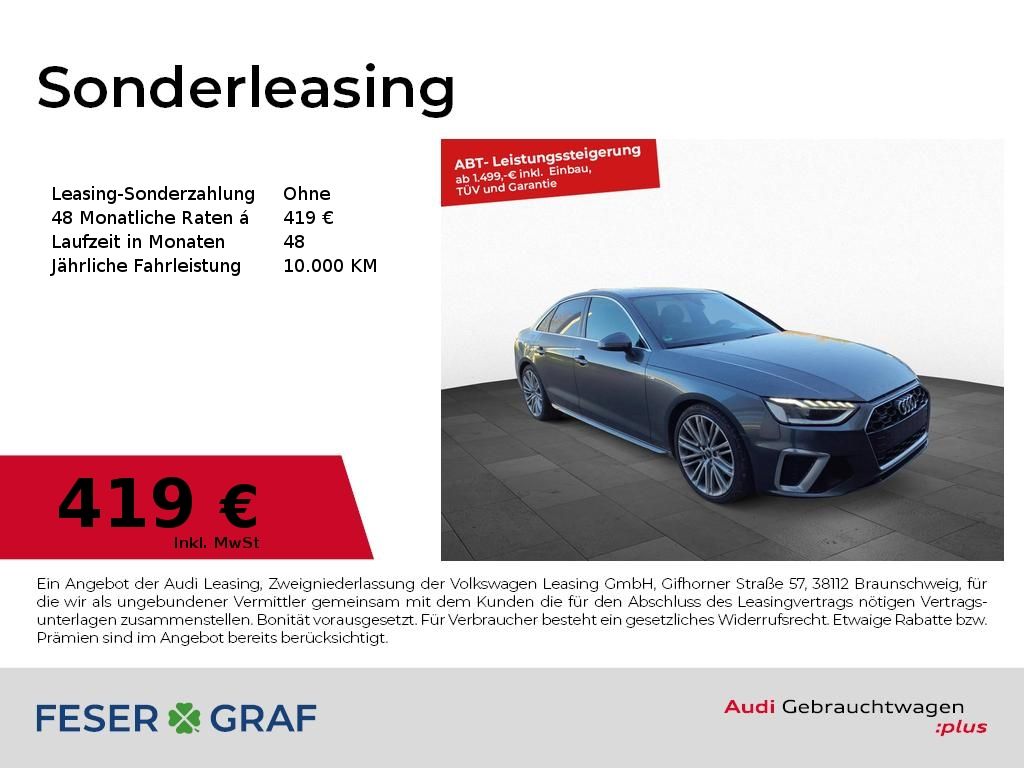 Abbildung Leasingangebot Audi A4 Limousine 40TFSI qu. S line /Matrix/Navi+/Kam