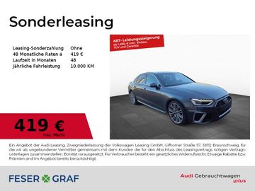 Audi Leasingangebot: Audi A4 Limousine 40TFSI qu. S line /Matrix/Navi+/Kam