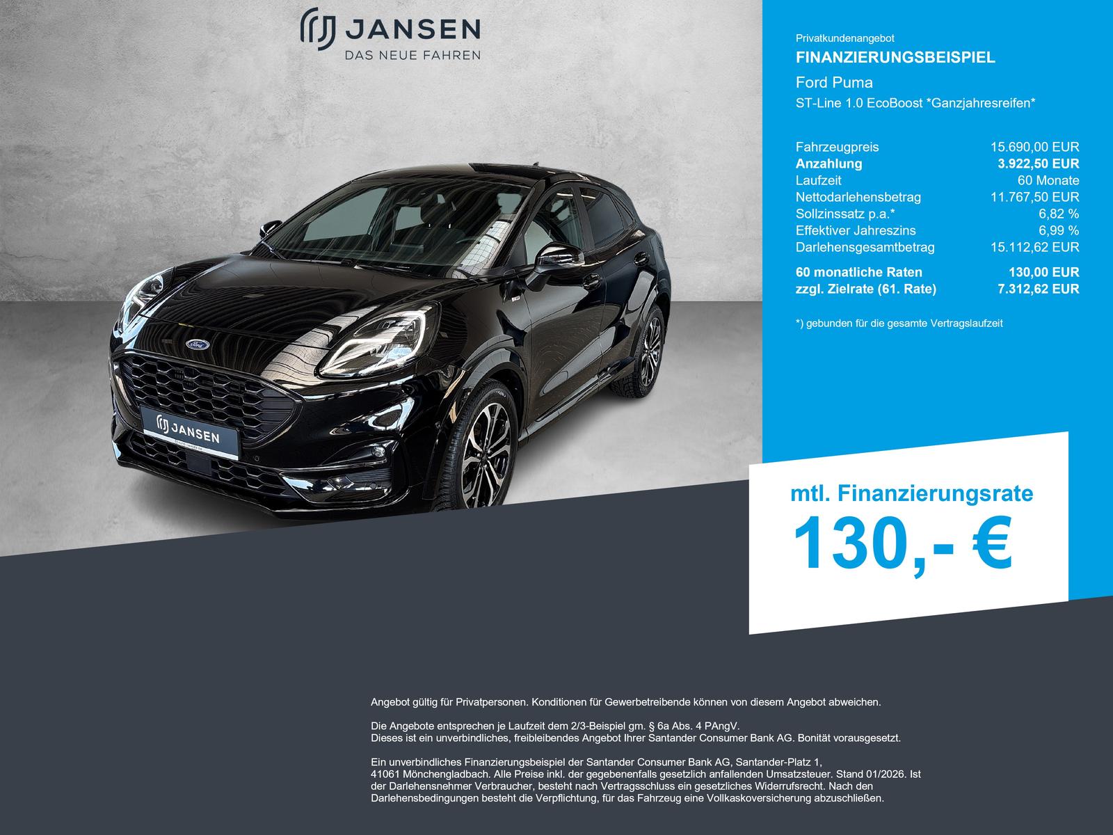 Ford Puma ST-Line 1.0 EcoBoost *Ganzjahresreifen*