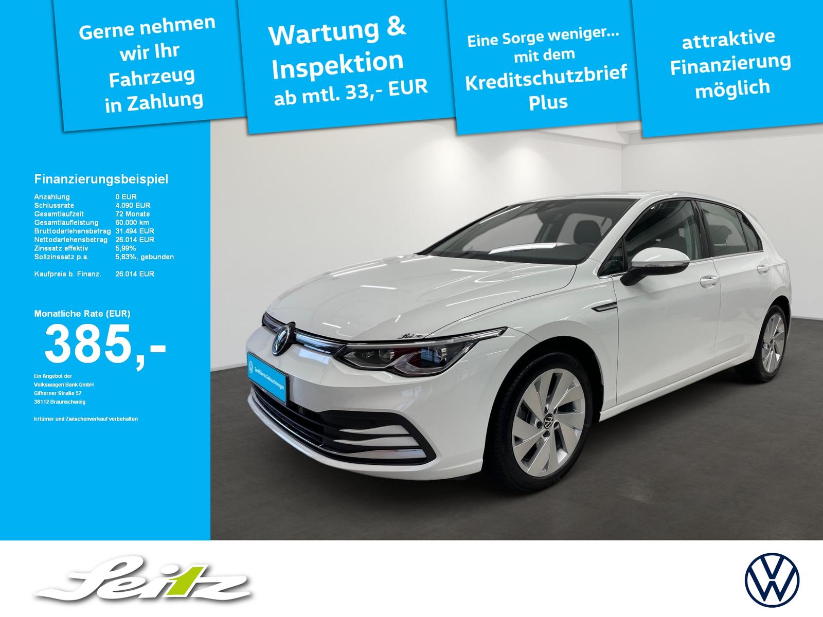 Volkswagen Golf VIII 2.0 TSI 4M Style *LED*KAMERA*NAVI*SITZ