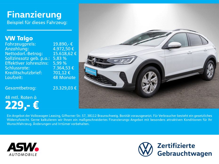 Volkswagen Taigo Life 1.0 TSI LED Navi RFK ACC SHZ PDC v/h