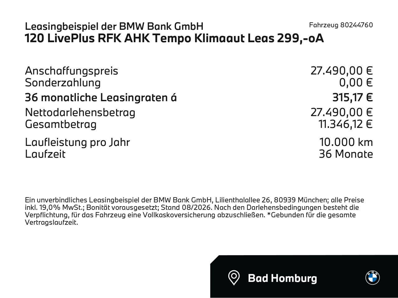 BMW 1 Series LivePlus RFK AHK Tempo Klimaaut Leas 299,-oA, миниатюра 2