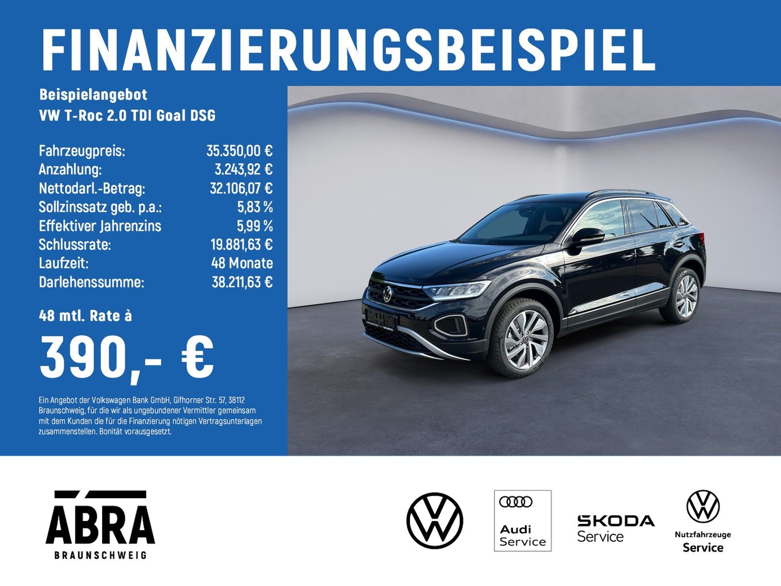 Volkswagen T-Roc 2.0 TDI Goal DSG TAGESZULASSUNG