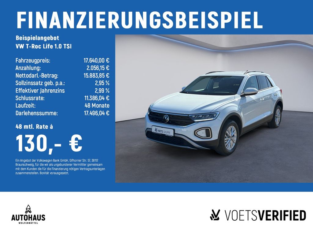 T-Roc Life 1.0 TSI LED+NAVI+SHZ